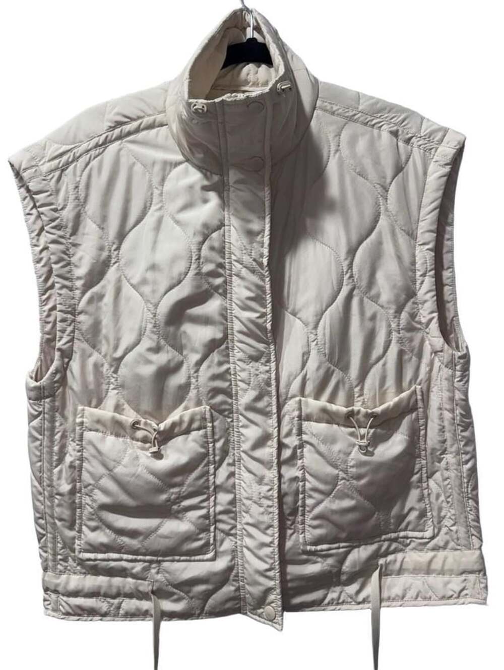 Thread & Supply Quilted Vest Cream Utility Puffer